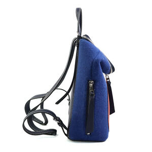 Loewe Felt Red Leather Blue Backpack